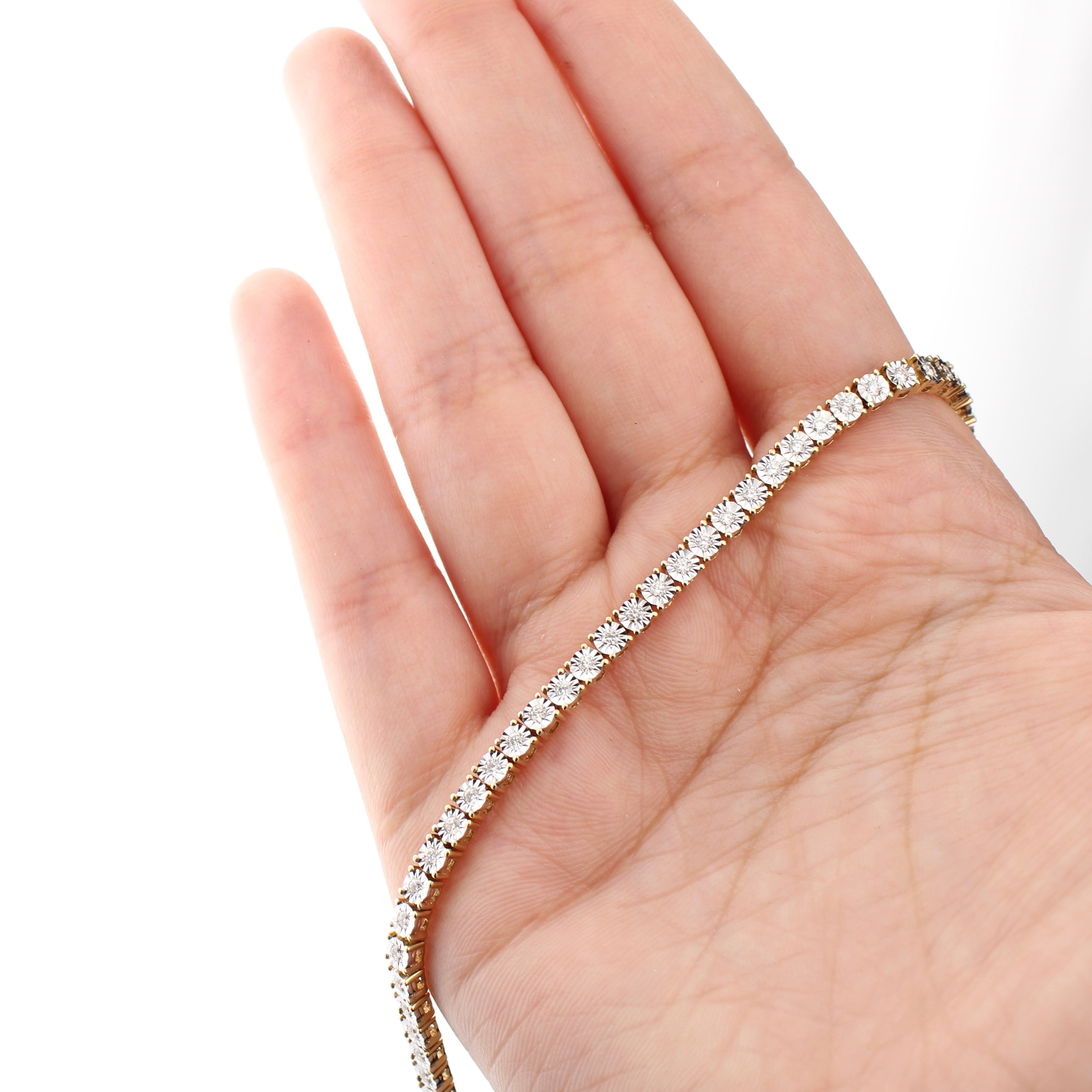 10K Diamond Tennis Bracelet 1.1 Ctw