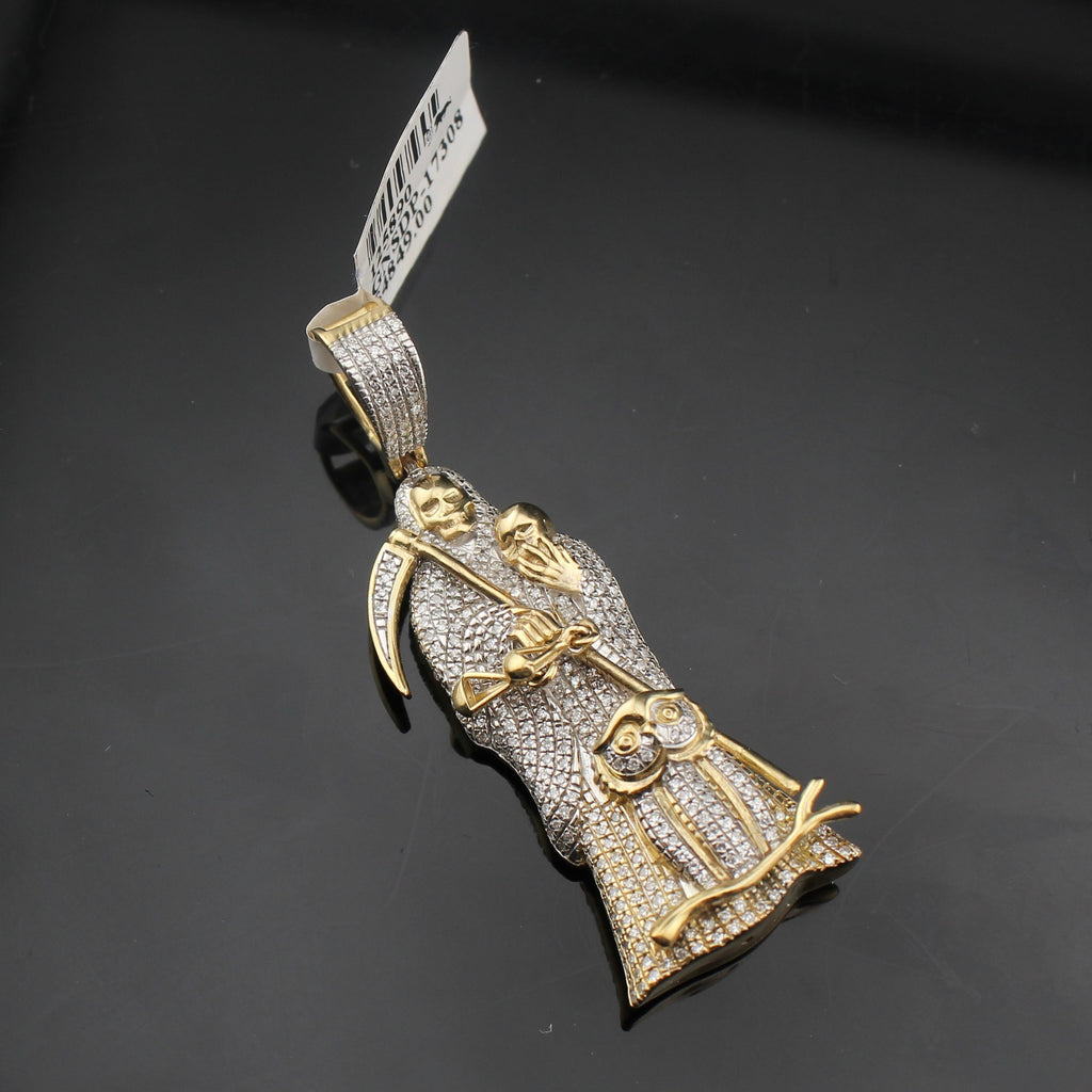 10K Diamond Santa Muerte Pendant