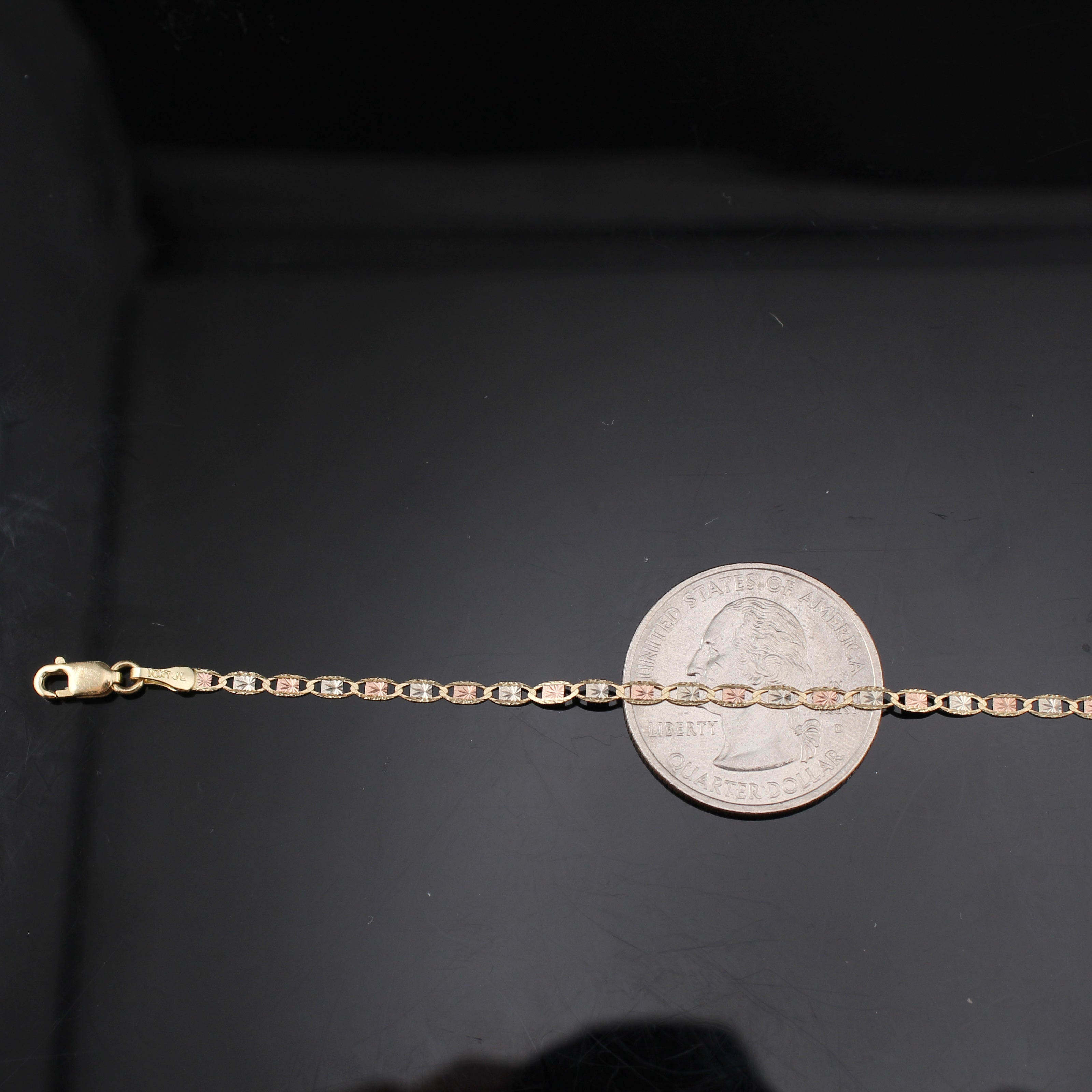 10K Valentino Bracelet TriColor