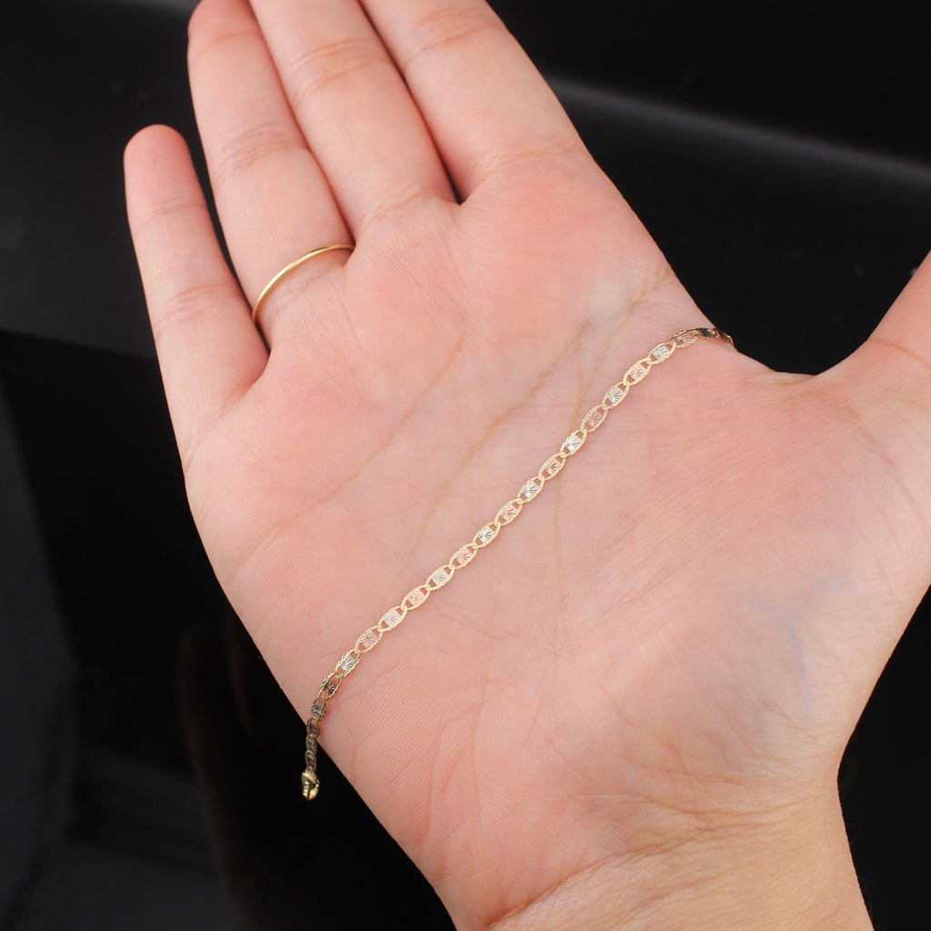 10K Valentino Bracelet TriColor