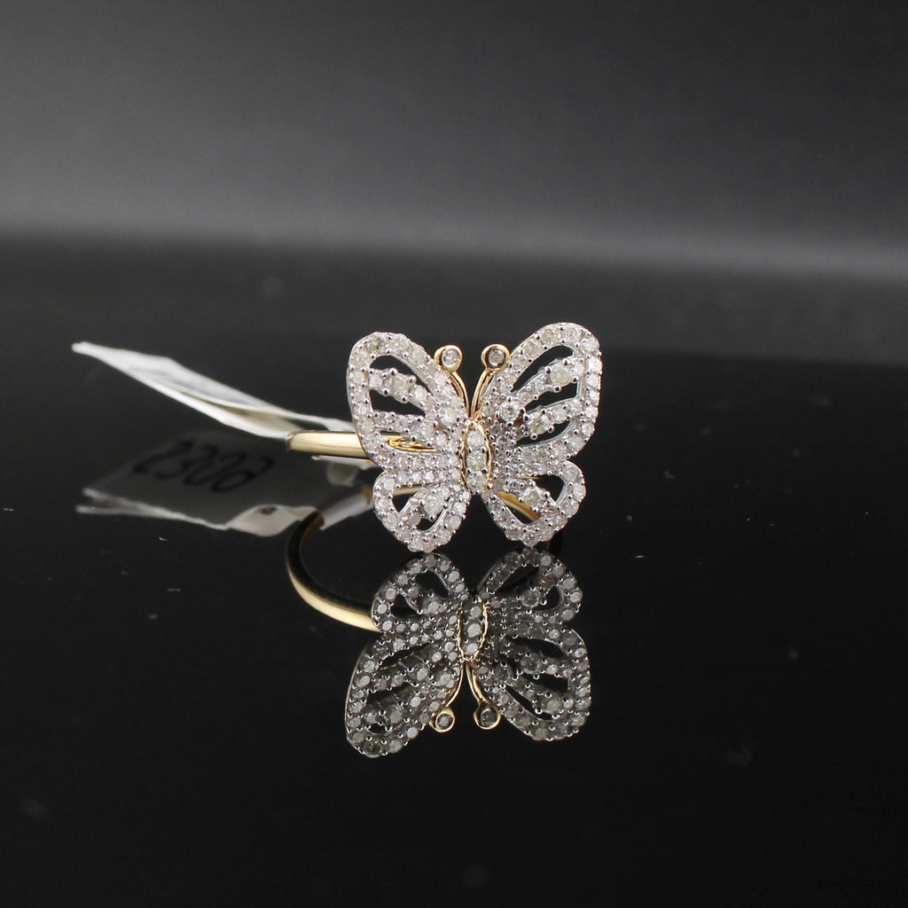 10K Diamond Butterfly Ring