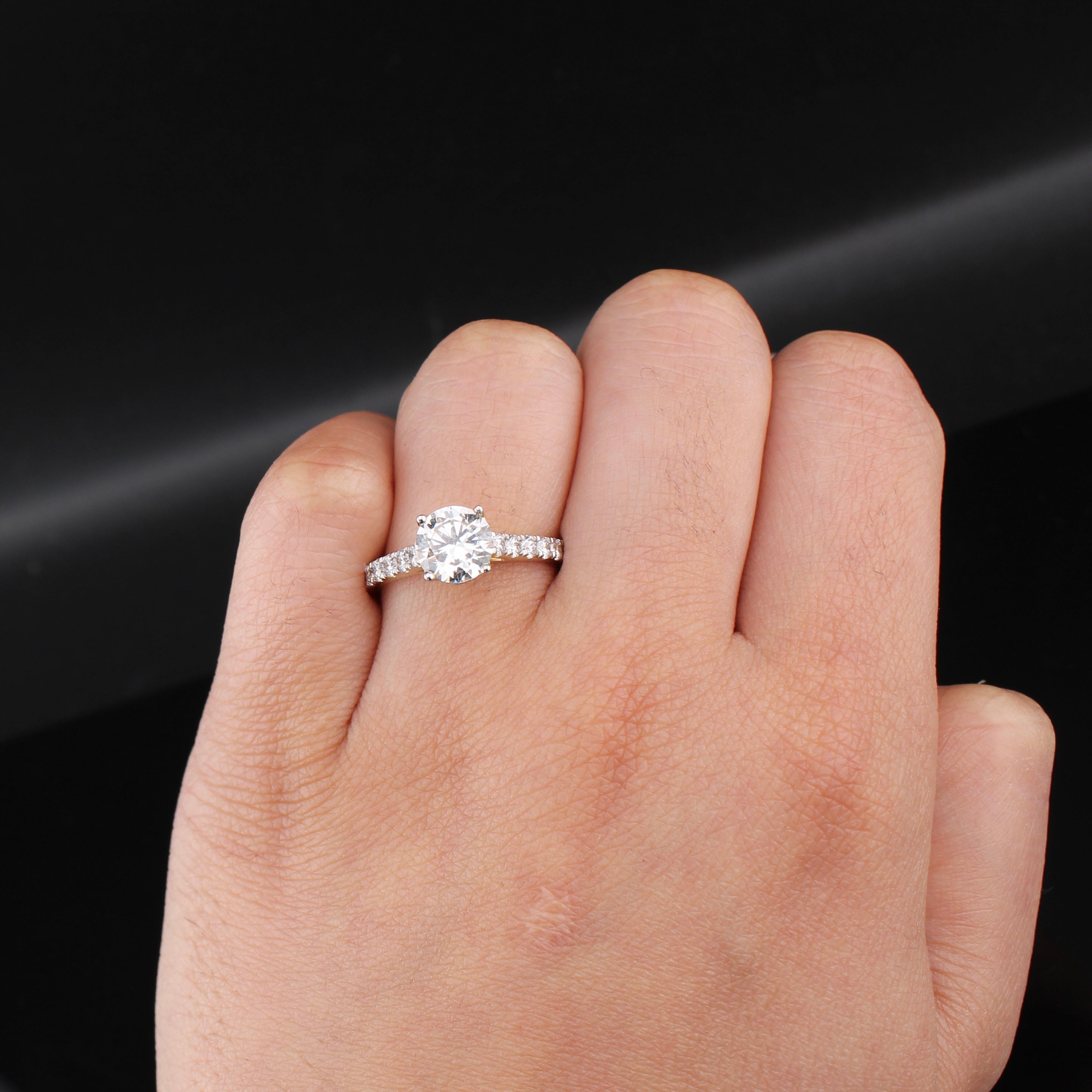 14K Round Lab Diamond Engagement Ring