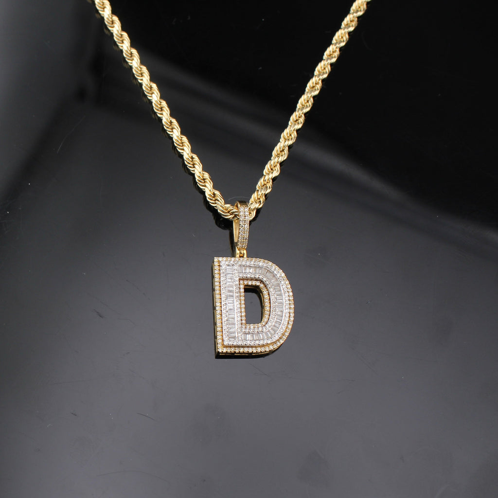 10K Diamond Initial D Pendant
