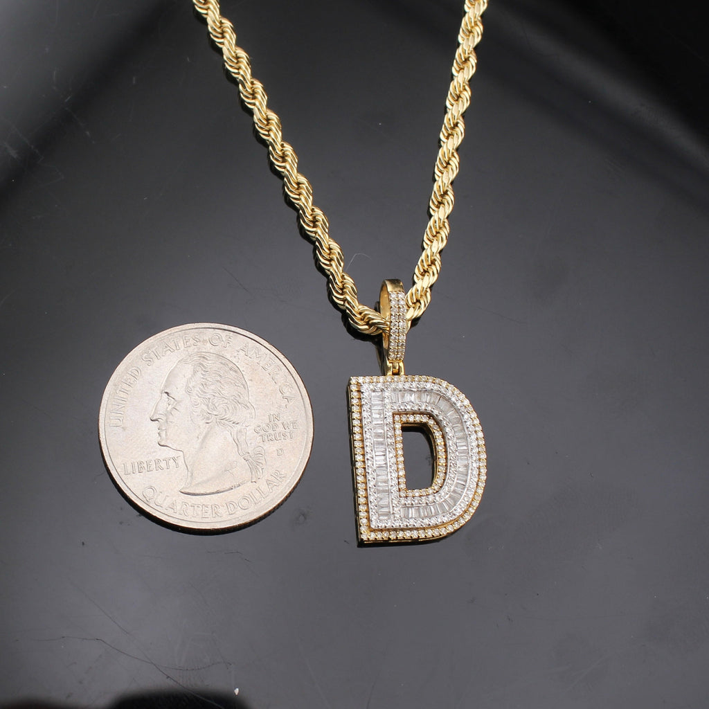 10K Diamond Initial D Pendant