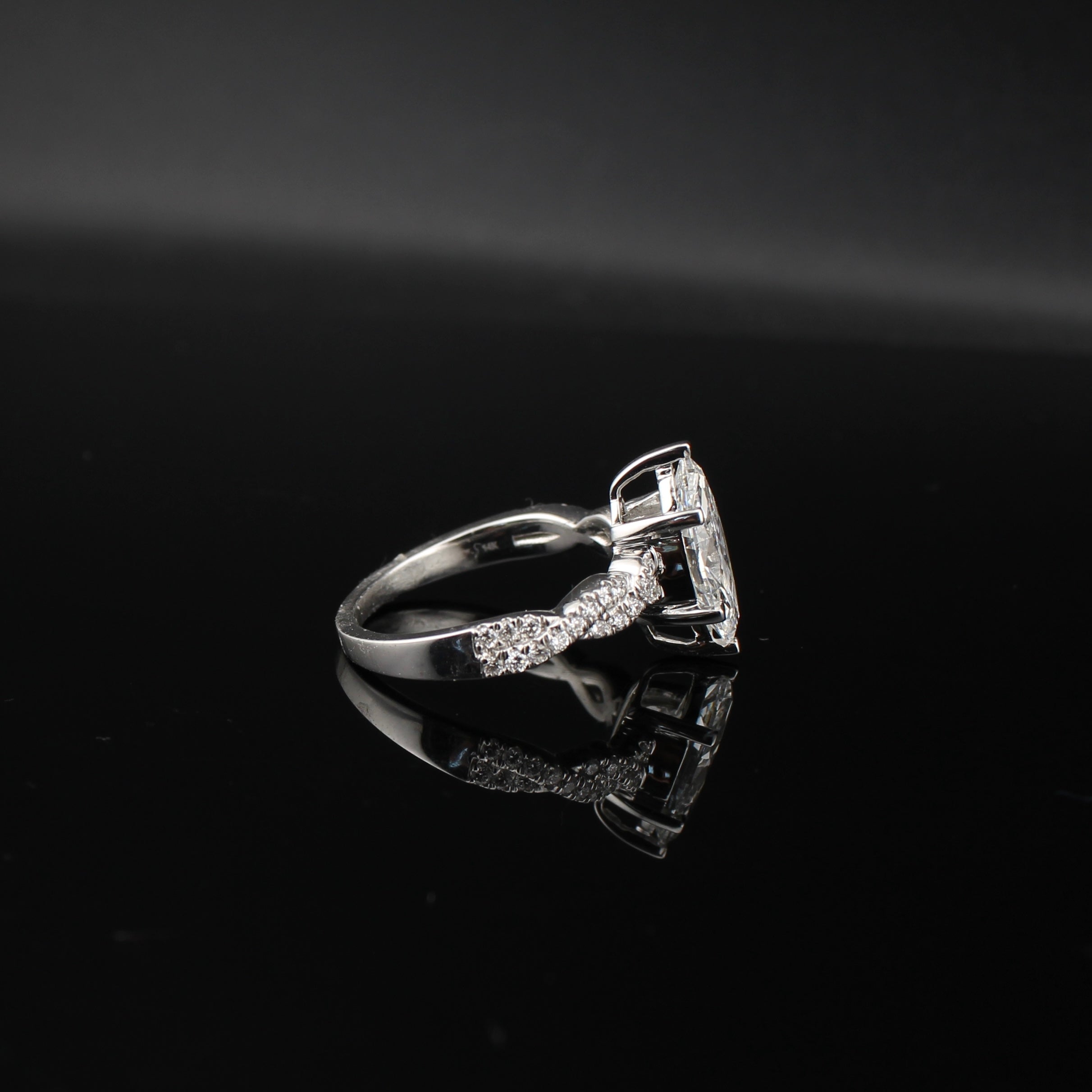 14K Marquis Lab Diamond Ring 2.4 ctw
