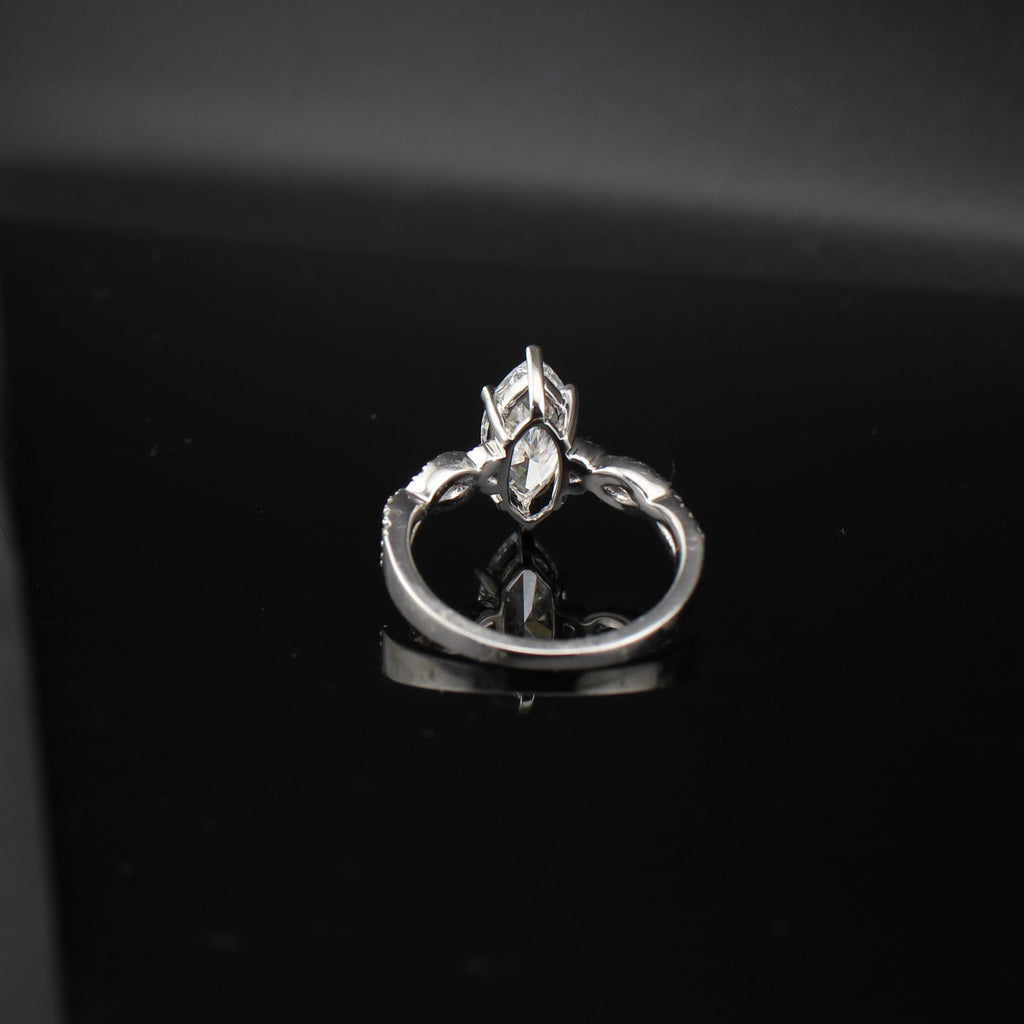 14K Marquis Lab Diamond Ring 2.4 ctw