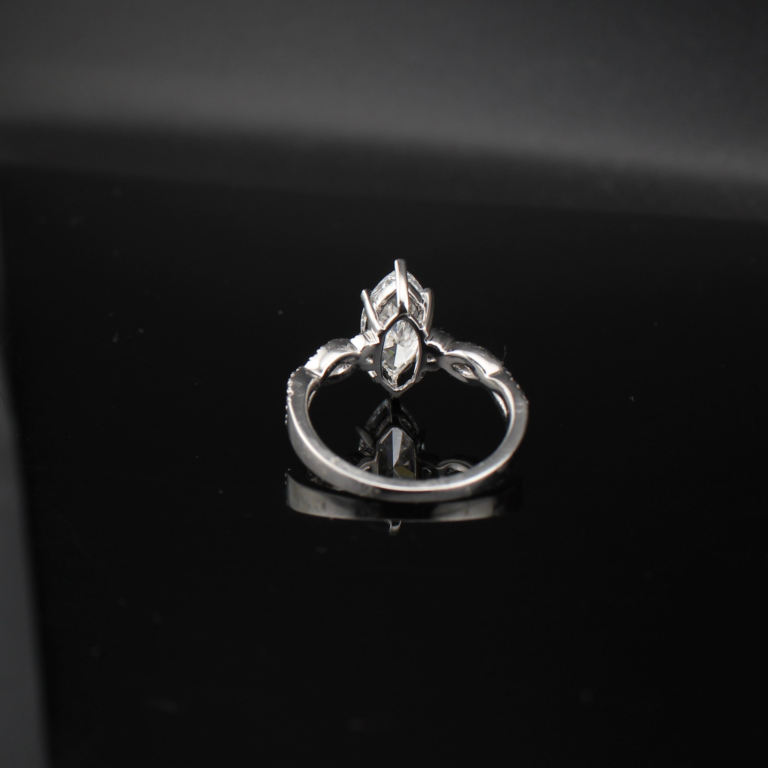 14K Marquis Lab Diamond Ring 2.4 ctw