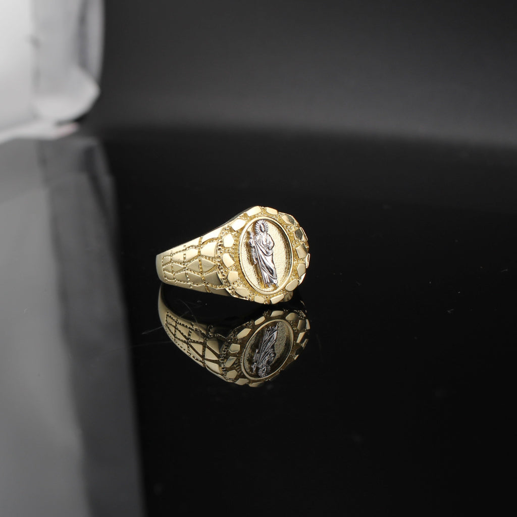 10K Gold St Jude Nugget Ring