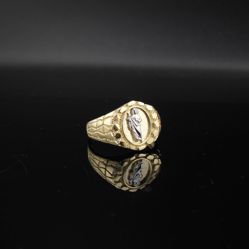 10K Gold St Jude Nugget Ring