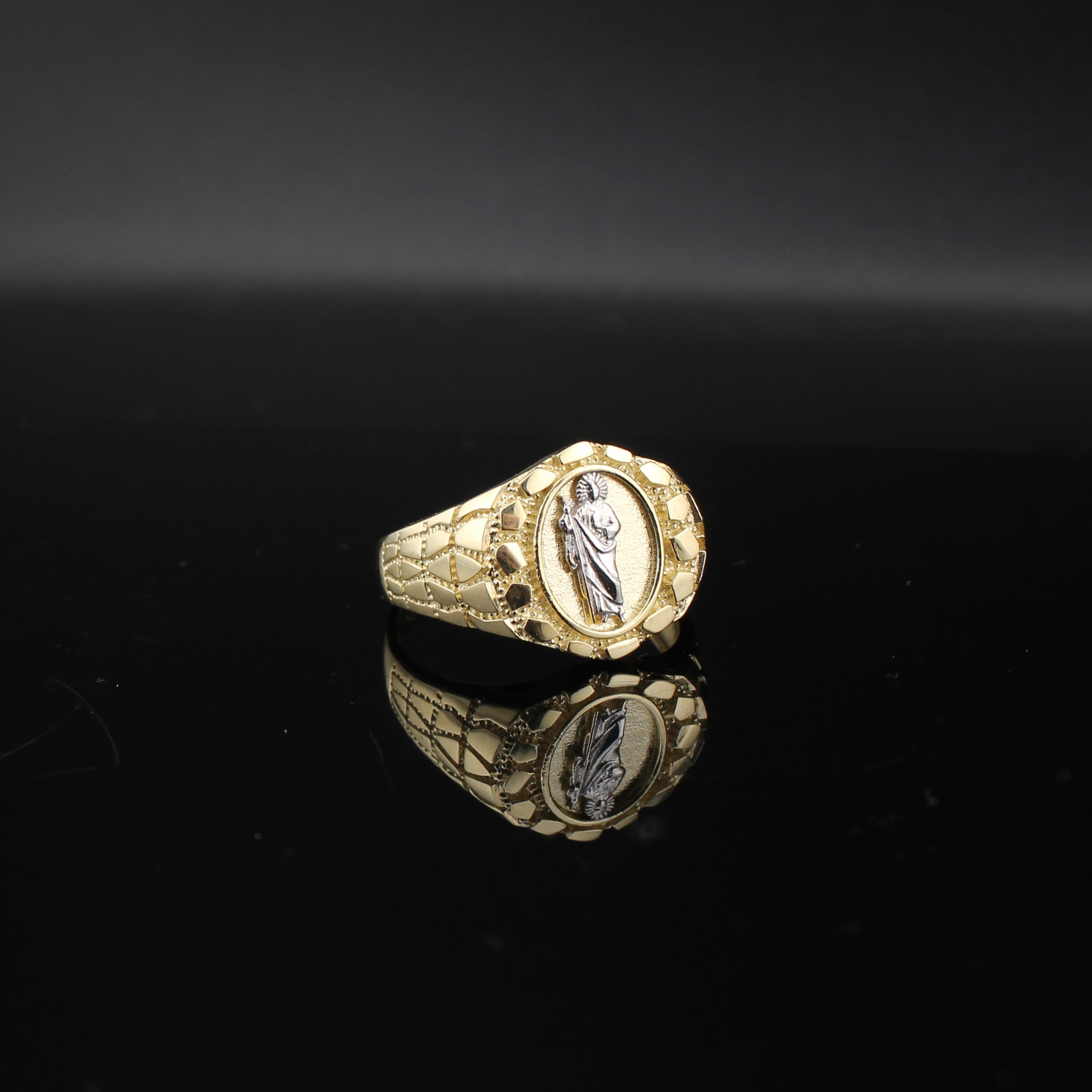 10K Gold St Jude Nugget Ring
