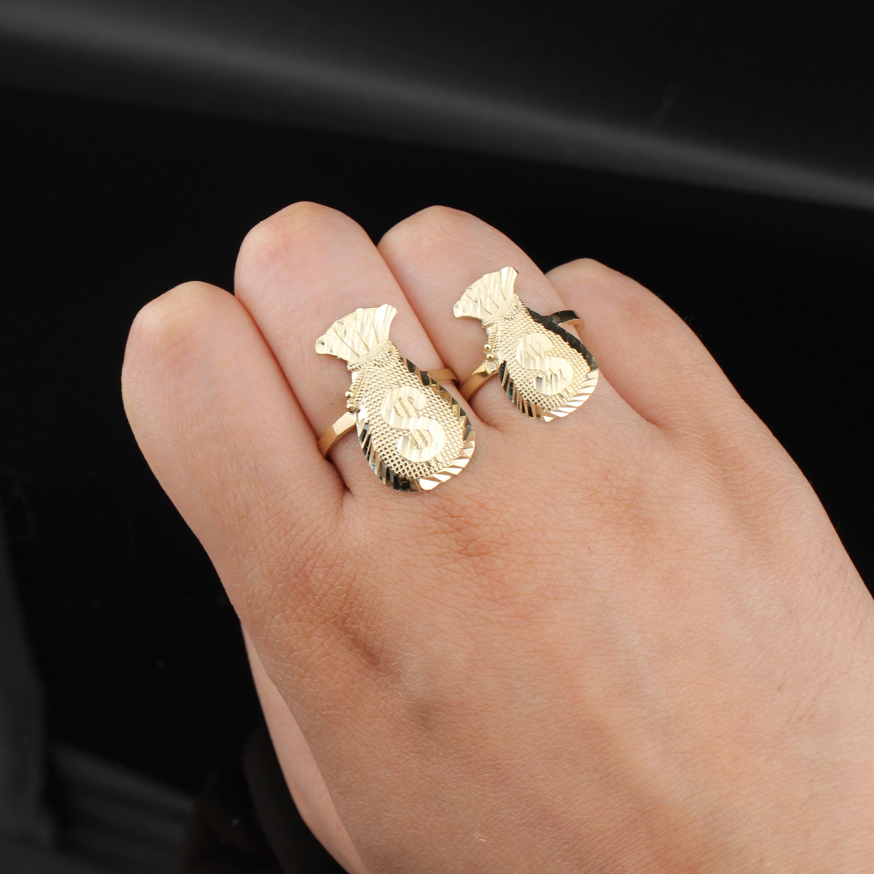 10K Gold Money Bag Ring