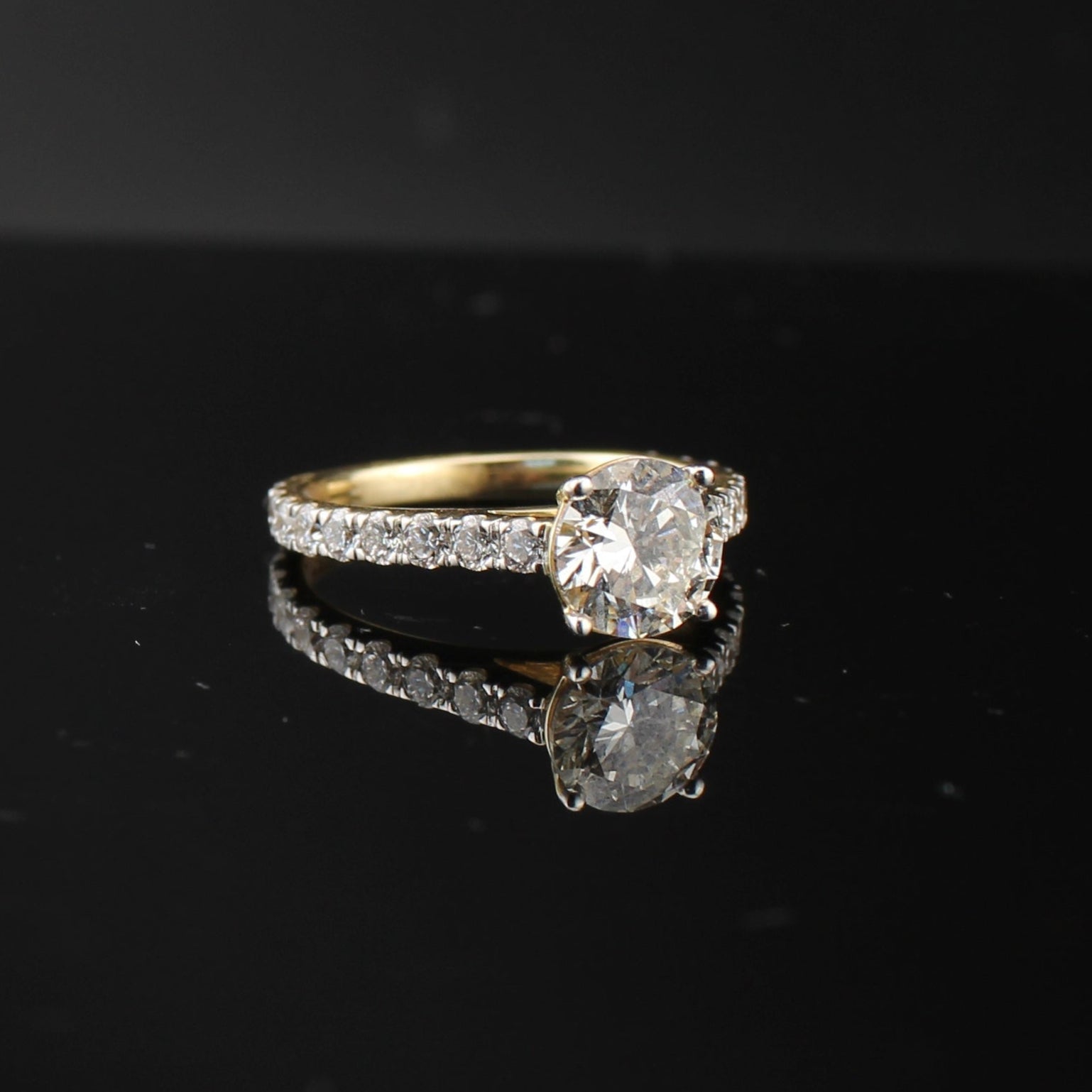 14K Round Lab Diamond Engagement Ring