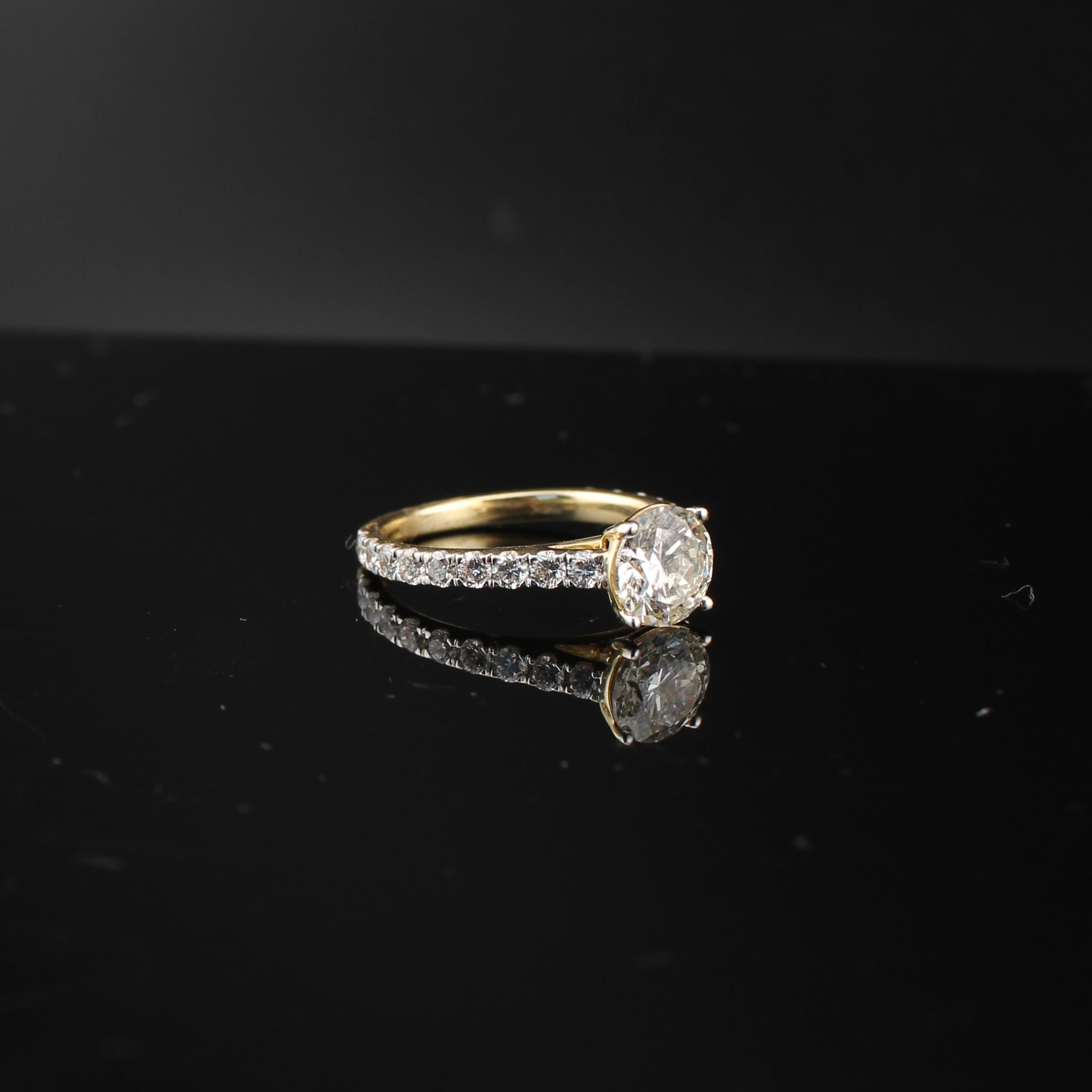 14K Round Lab Diamond Engagement Ring