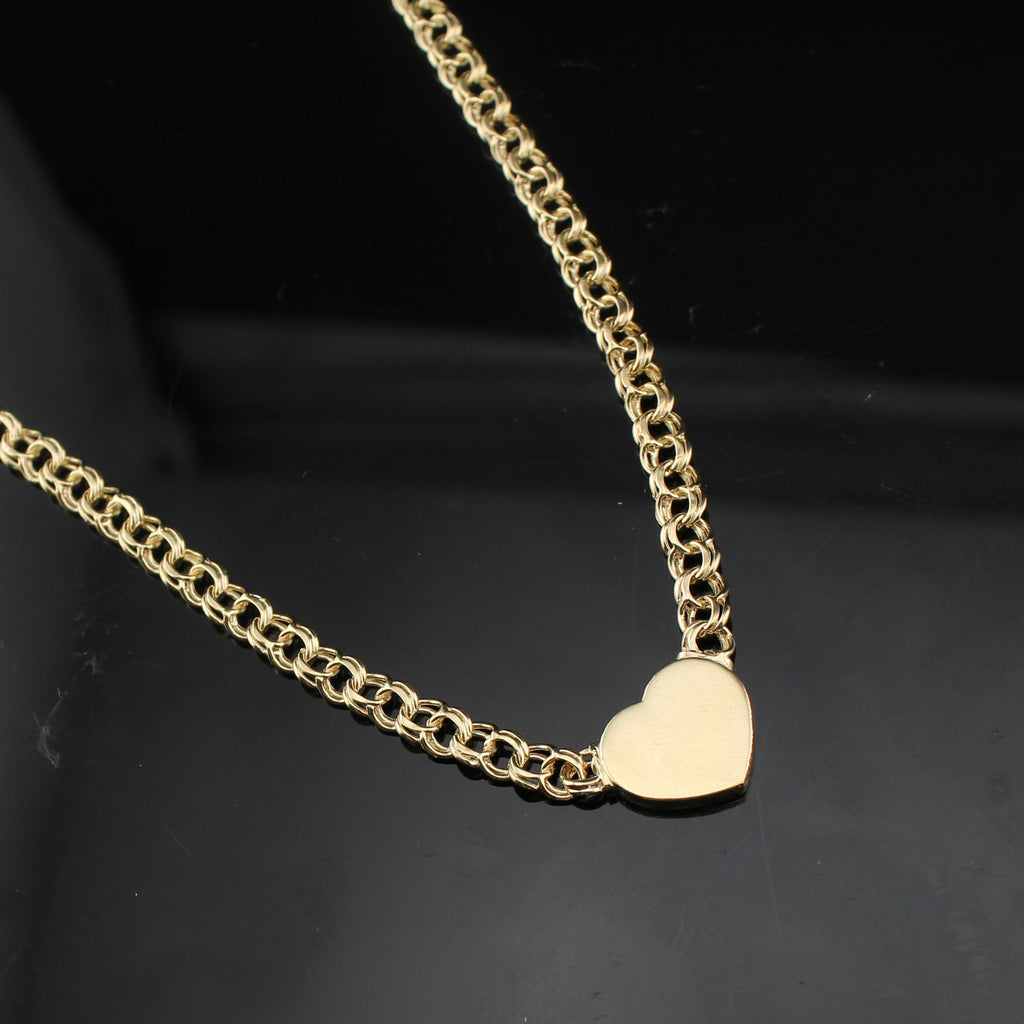 14K Heart Chino Chain