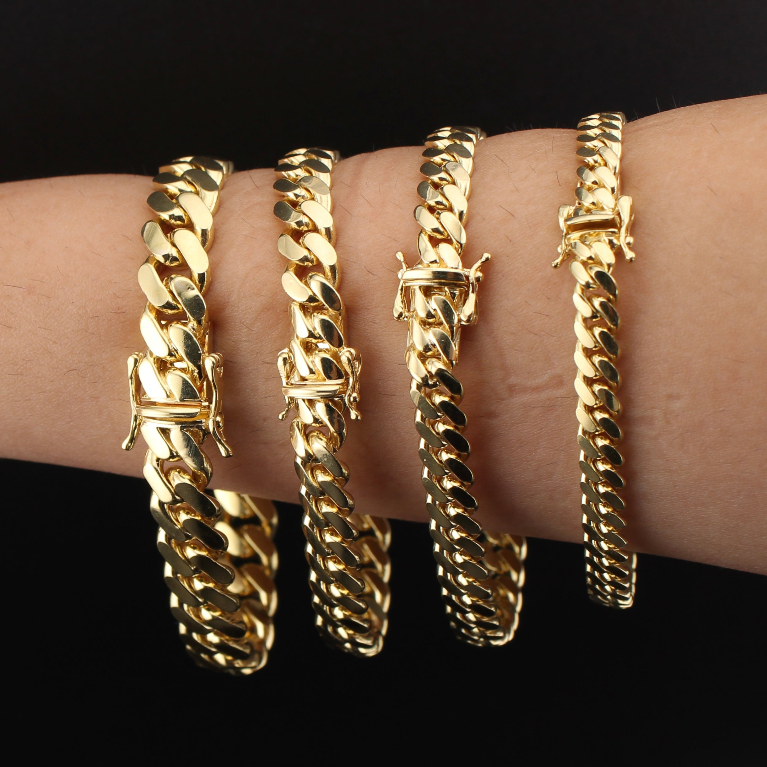 14K Miami Cuban Bracelets Solid