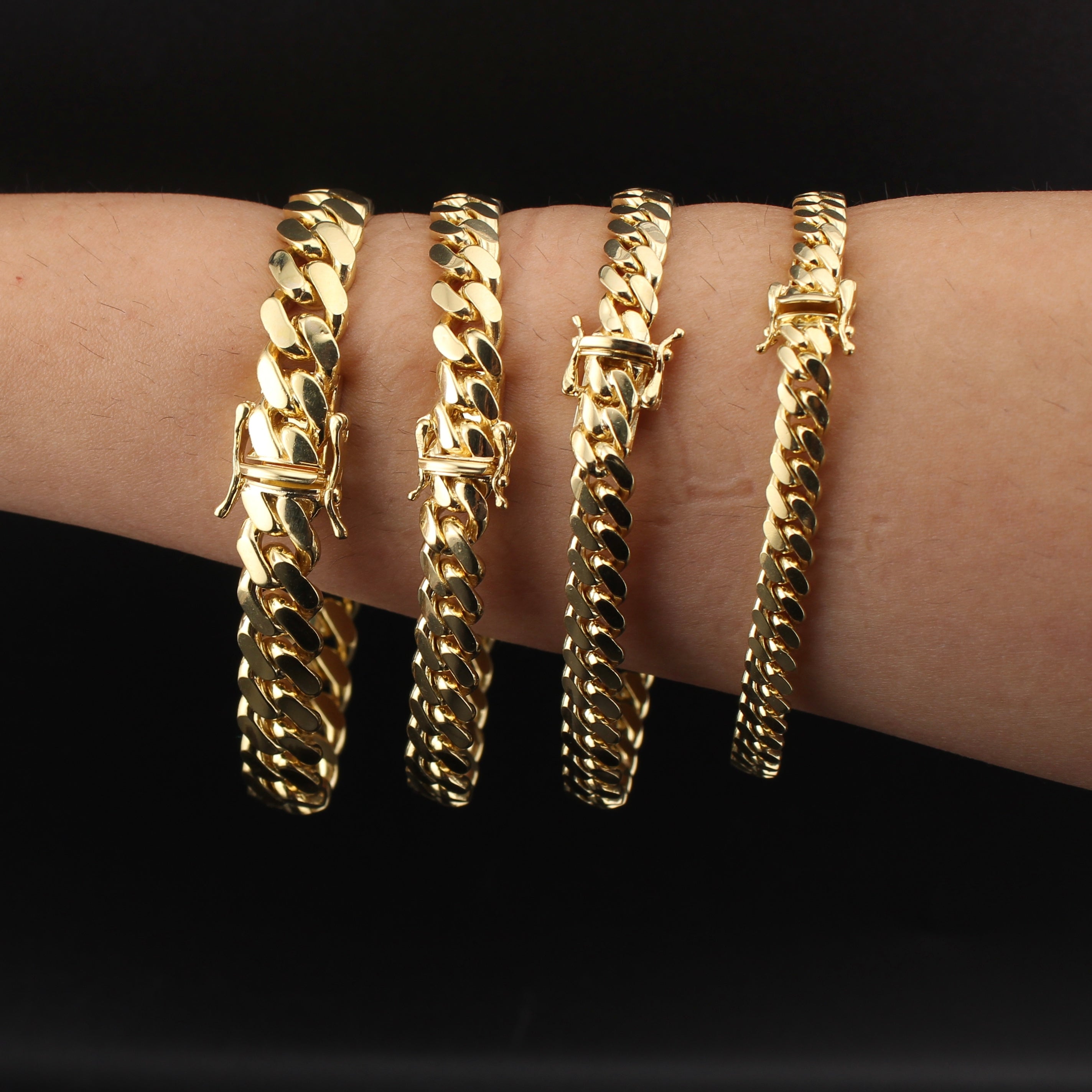 14K Miami Cuban Bracelets Solid