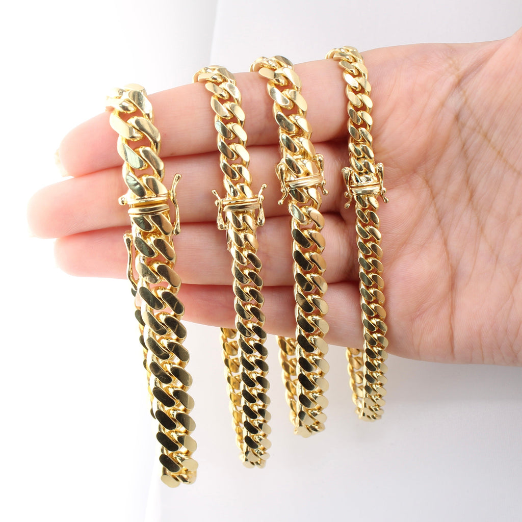 14K Miami Cuban Bracelets Solid