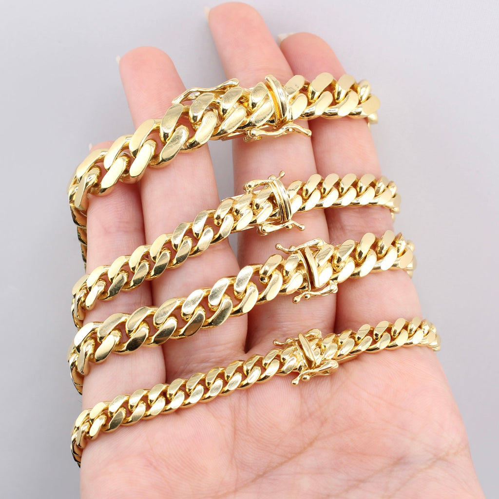14K Miami Cuban Bracelets Solid