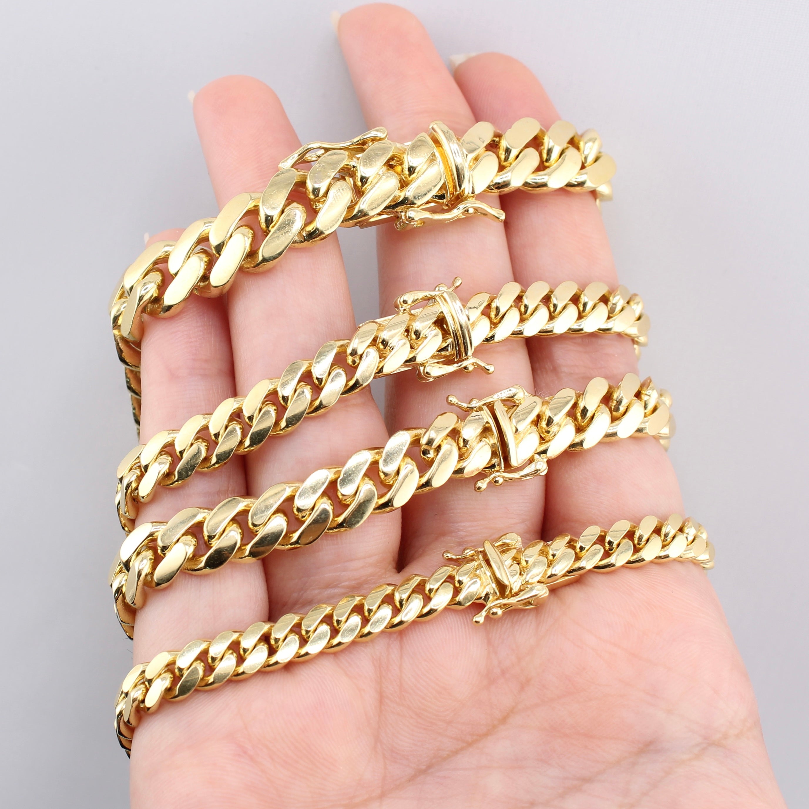 14K Miami Cuban Bracelets Solid