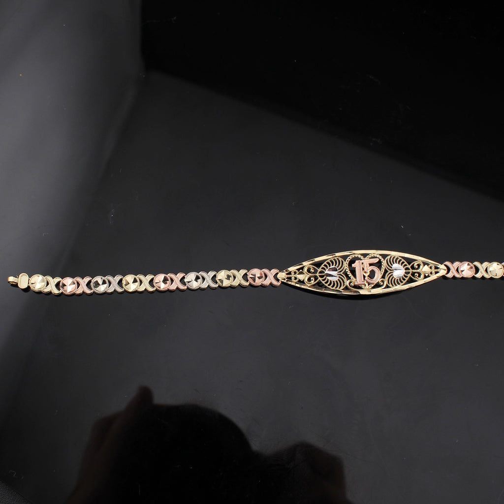 14K Gold Quinceanera Bracelet