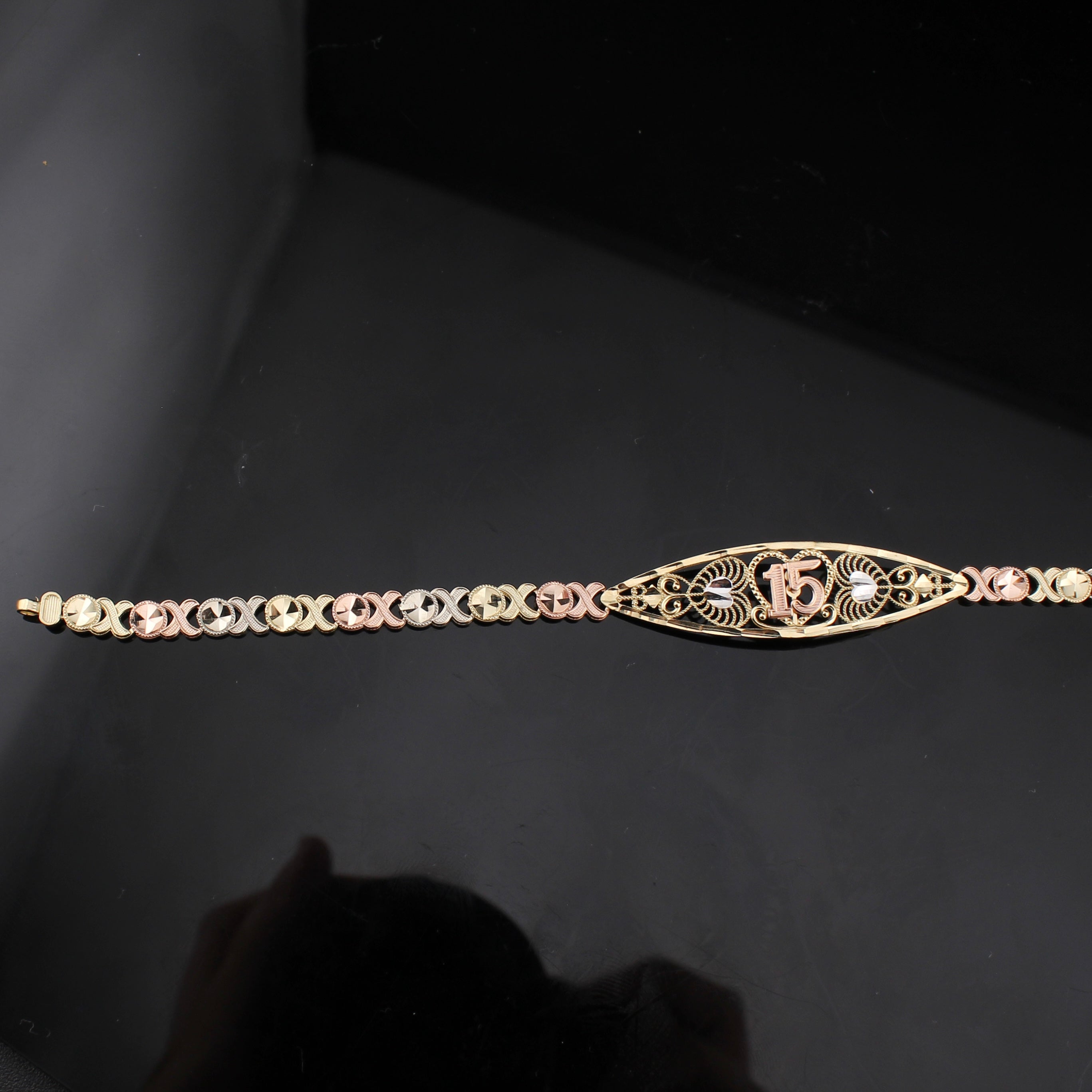 14K Gold Quinceanera Bracelet
