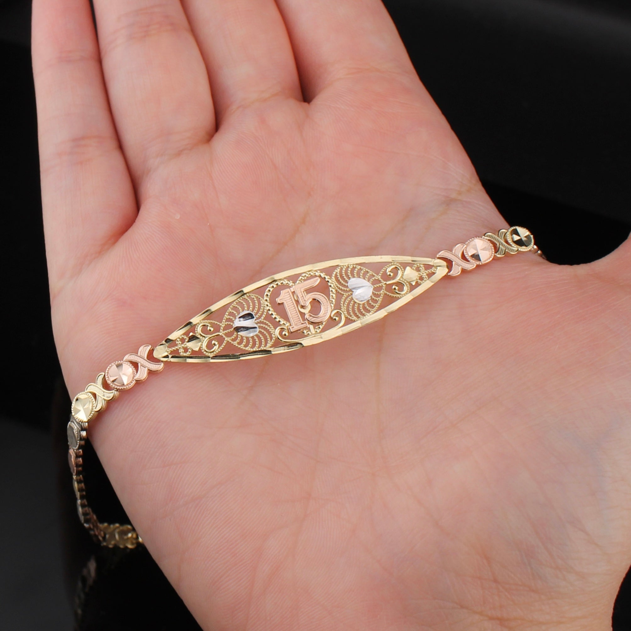 14K Gold Quinceanera Bracelet