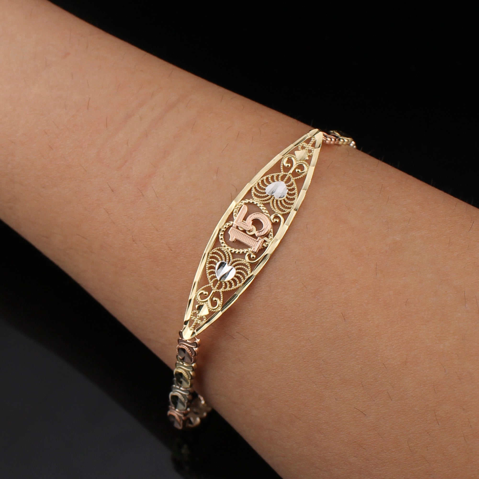 14K Gold Quinceanera Bracelet