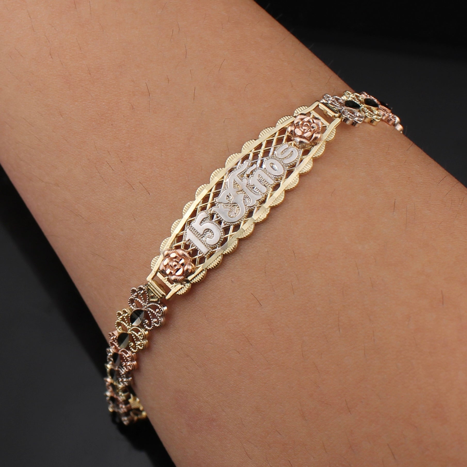 14K Gold Quinceanera Bracelet