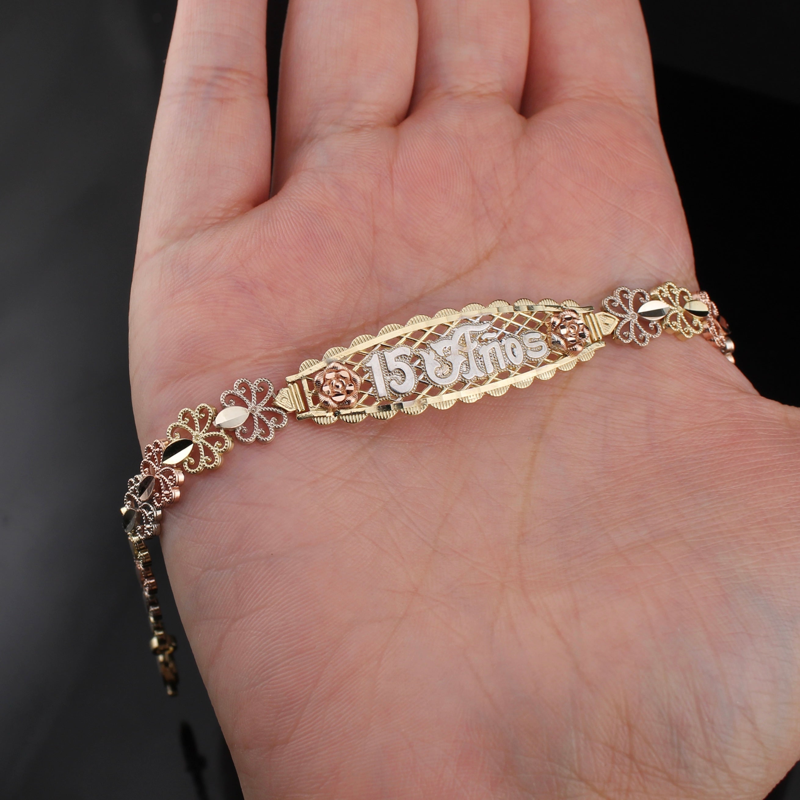 14K Gold Quinceanera Bracelet