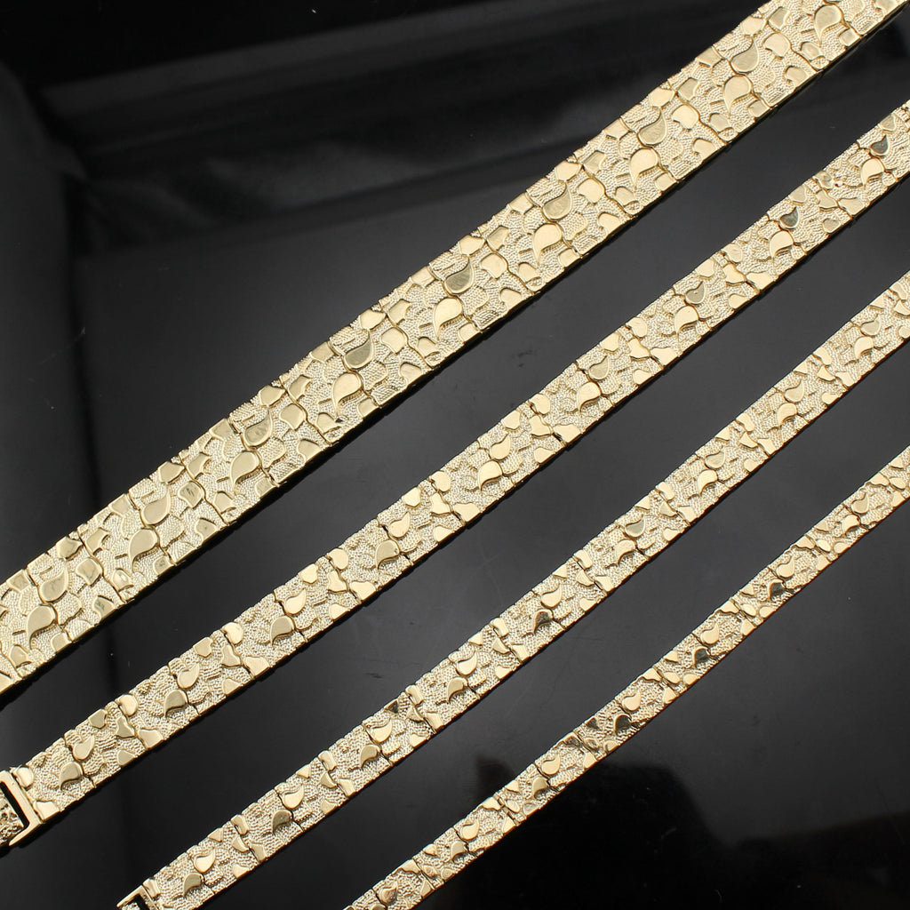 14K Gold Men's Nugget Bracelet