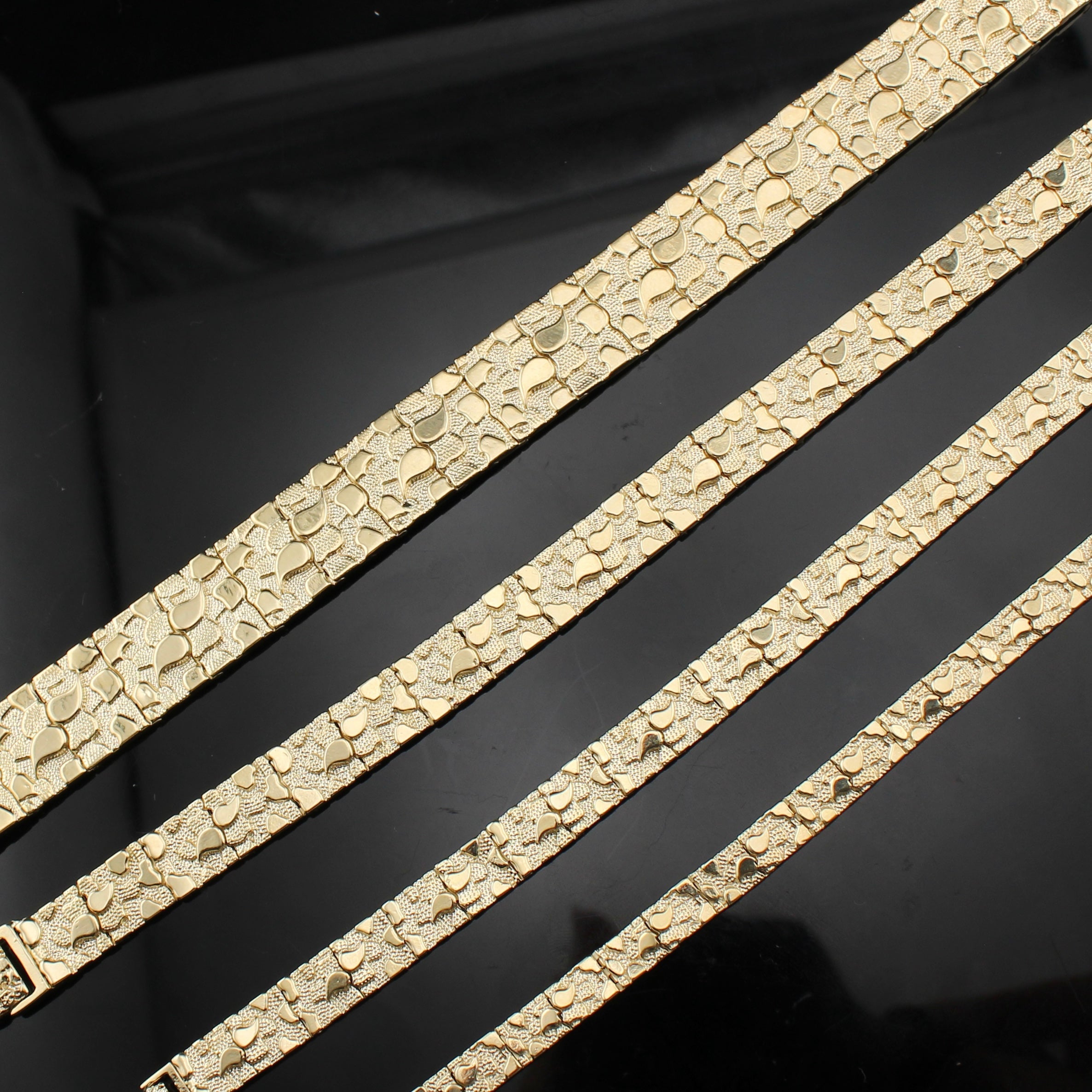 14K Gold Men's Nugget Bracelet