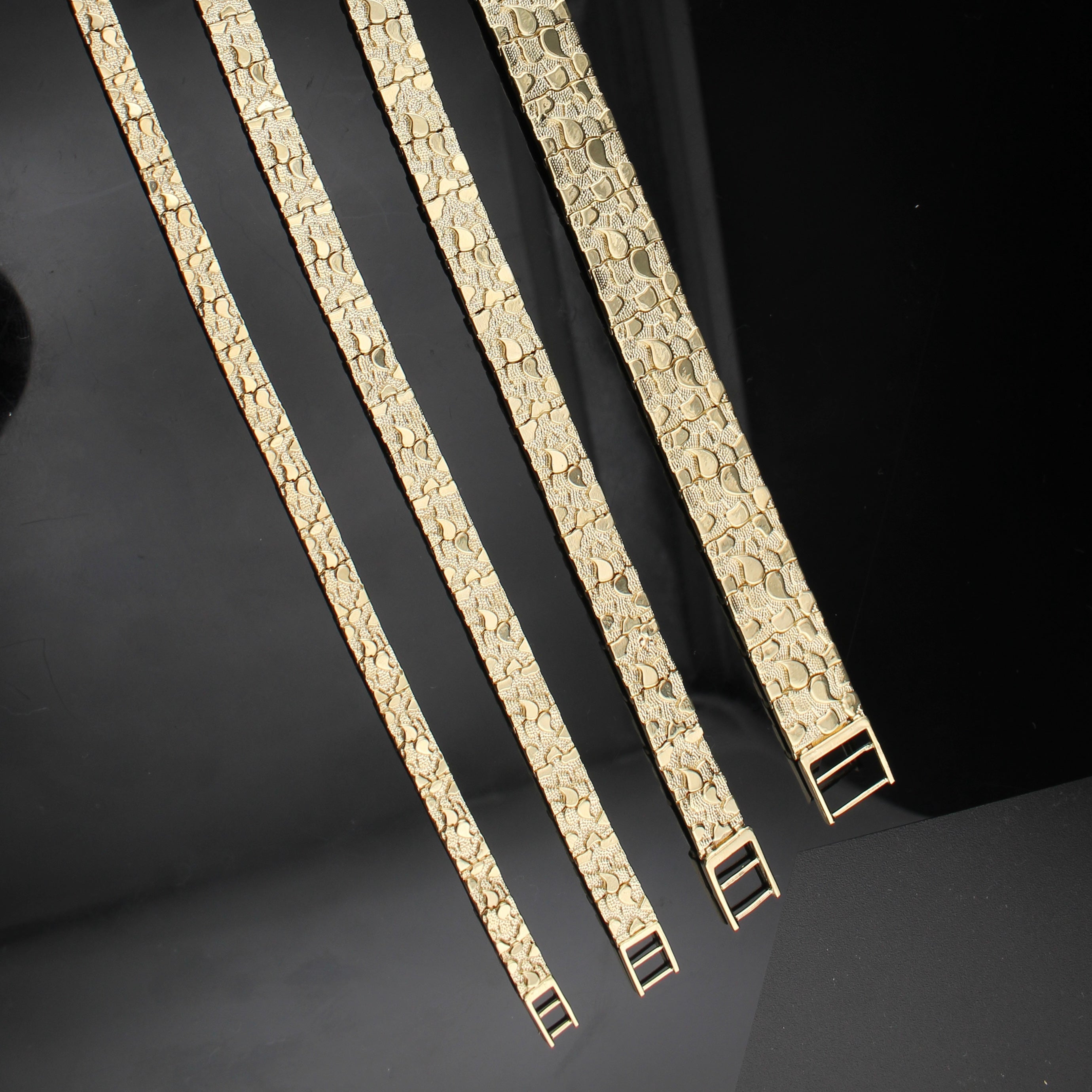 14K Gold Men's Nugget Bracelet