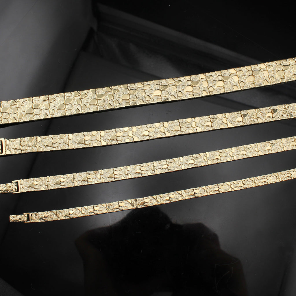 14K Gold Men's Nugget Bracelet