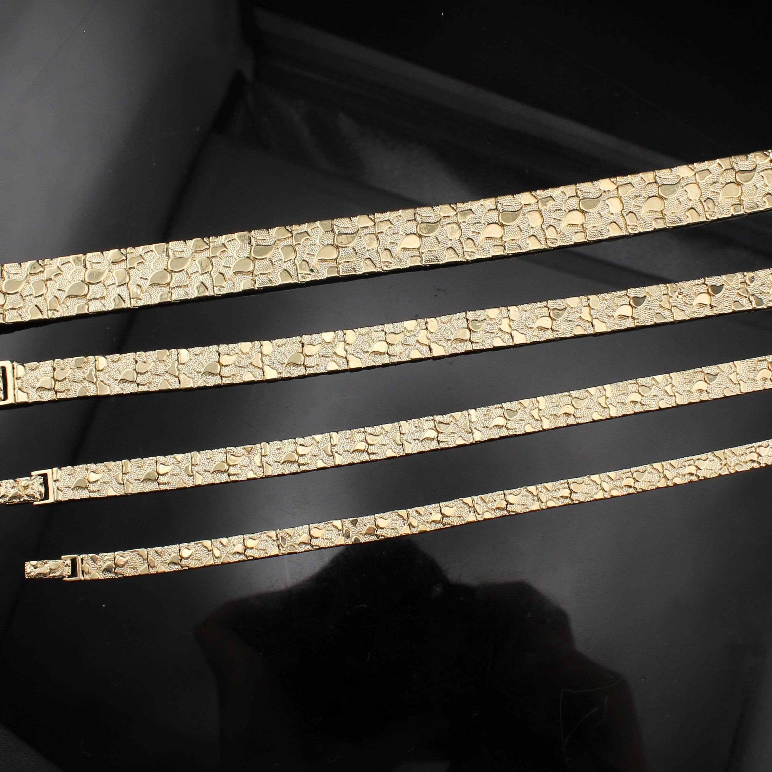 14K Gold Men's Nugget Bracelet