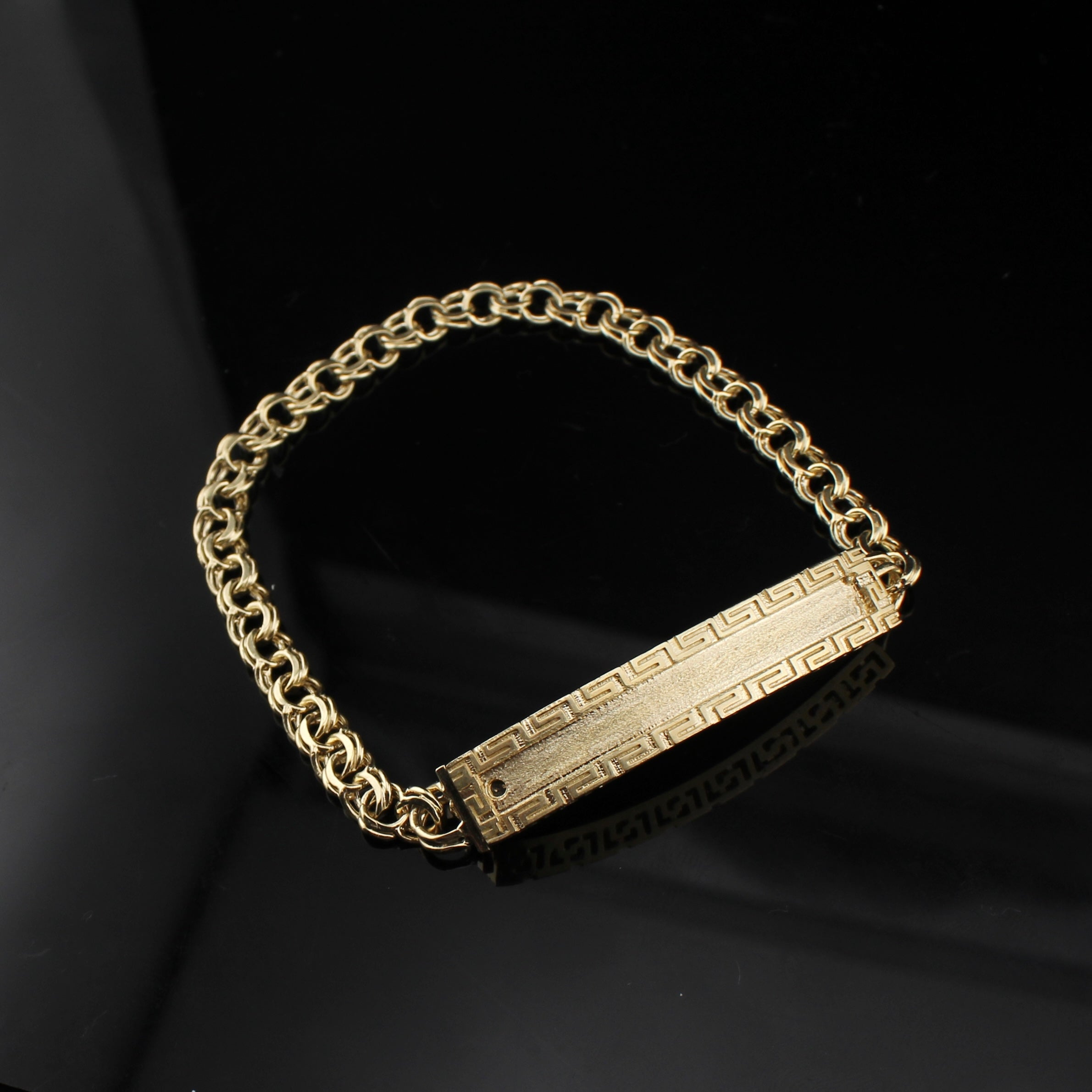 10K Gold Chino ID Bracelet 8in