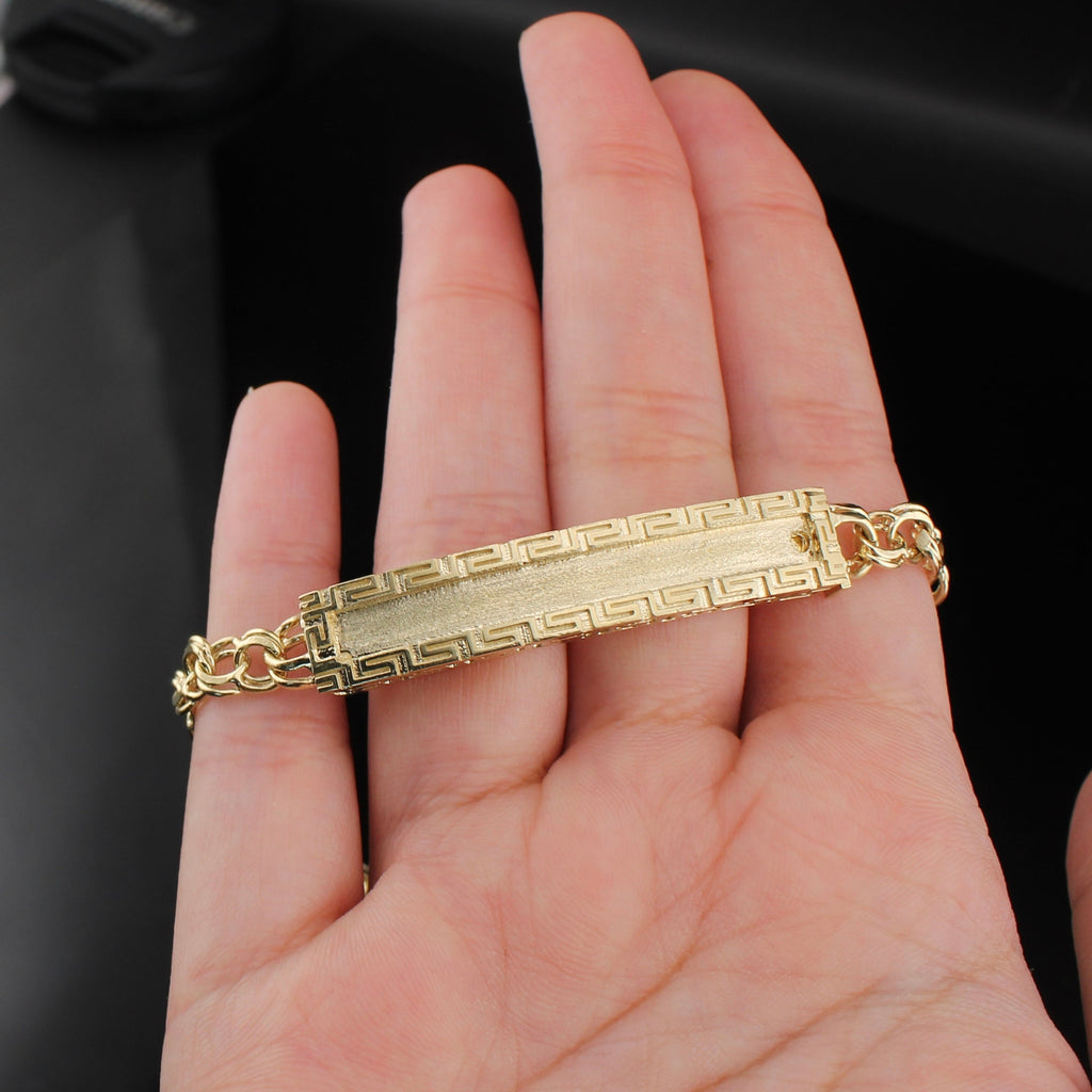 10K Gold Chino ID Bracelet 8in