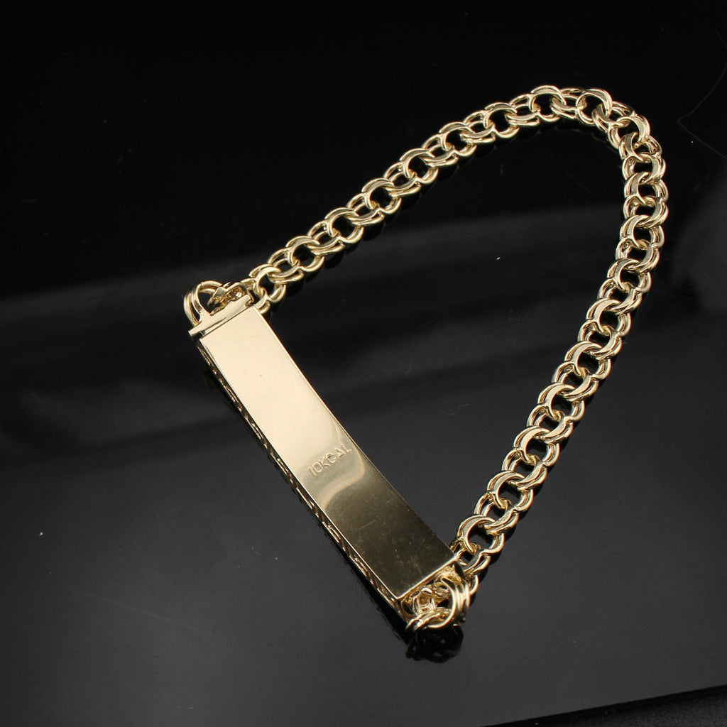 10K Gold Chino ID Bracelet 8in