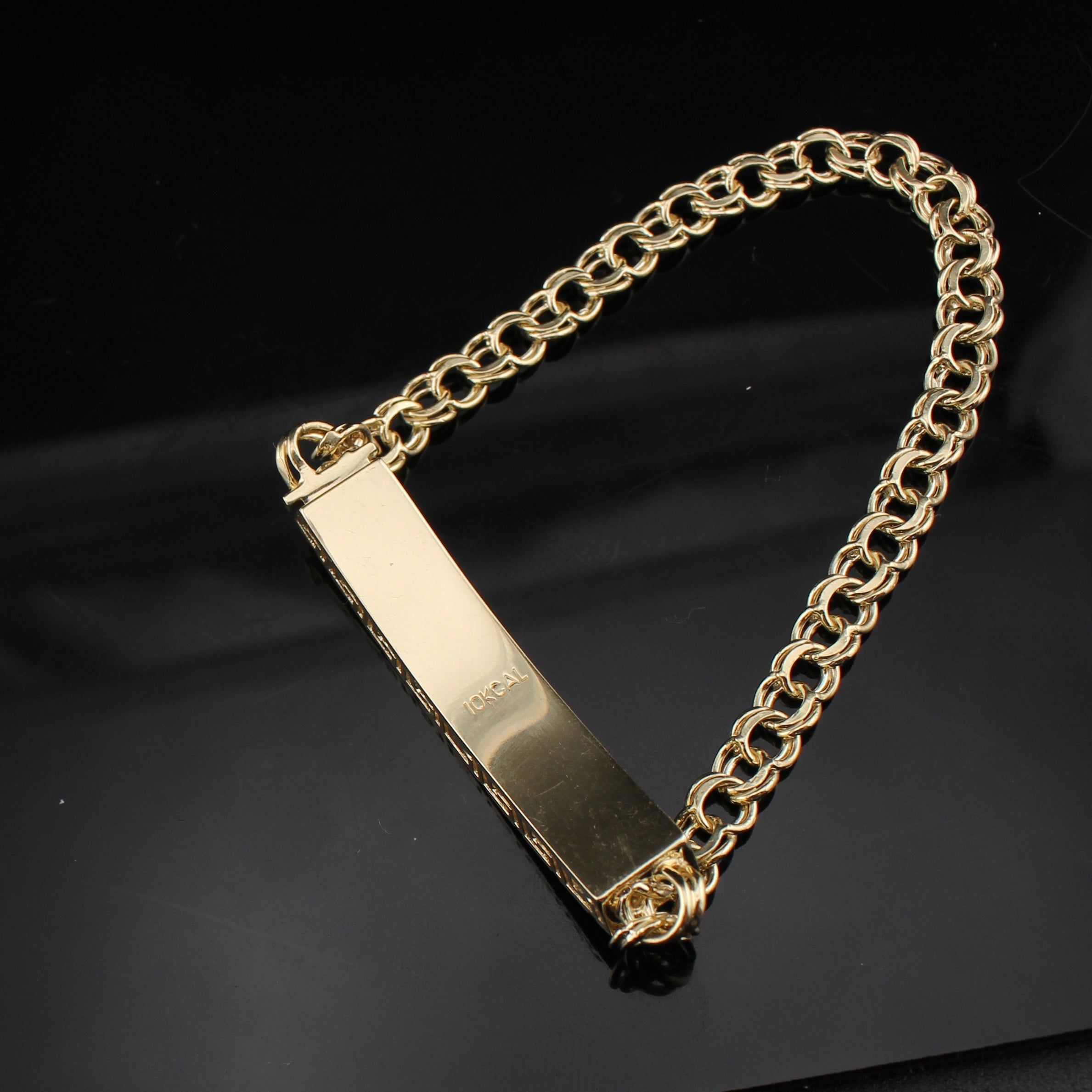 10K Gold Chino ID Bracelet 8in
