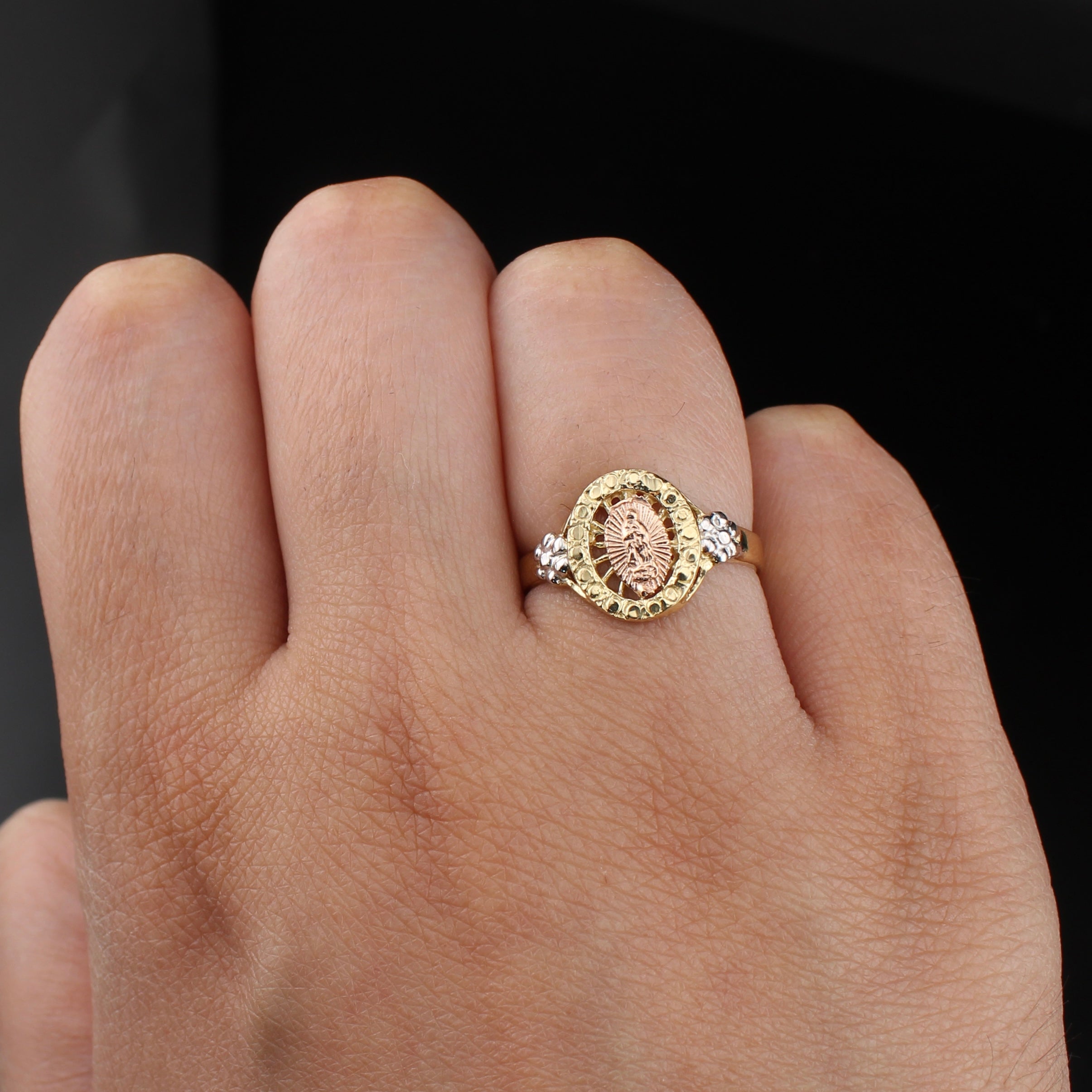 14K Gold Virgin Mary Ring