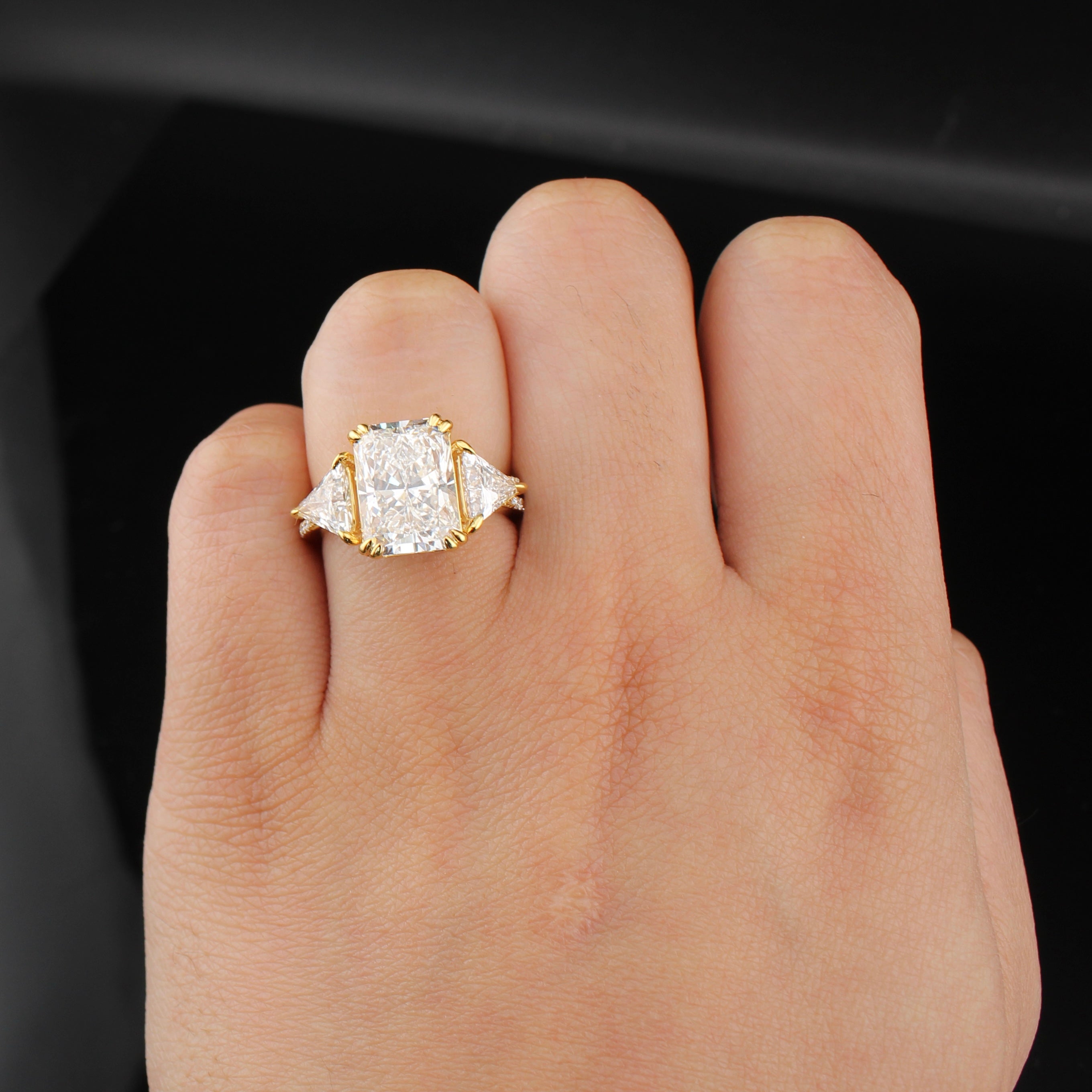 14K Lab Diamond Radiant Engagement Ring