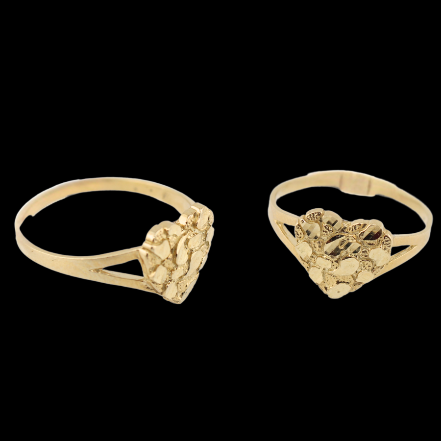10K Heart Nugget Ring