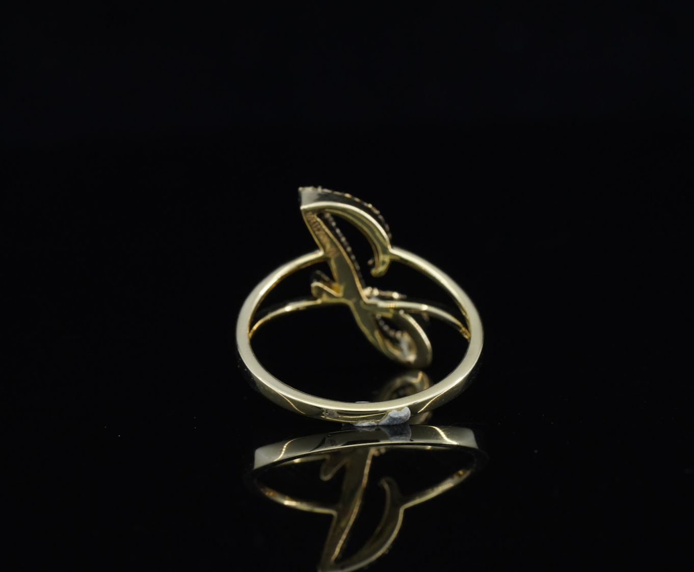 10K Gold Diamond Letter J Ring