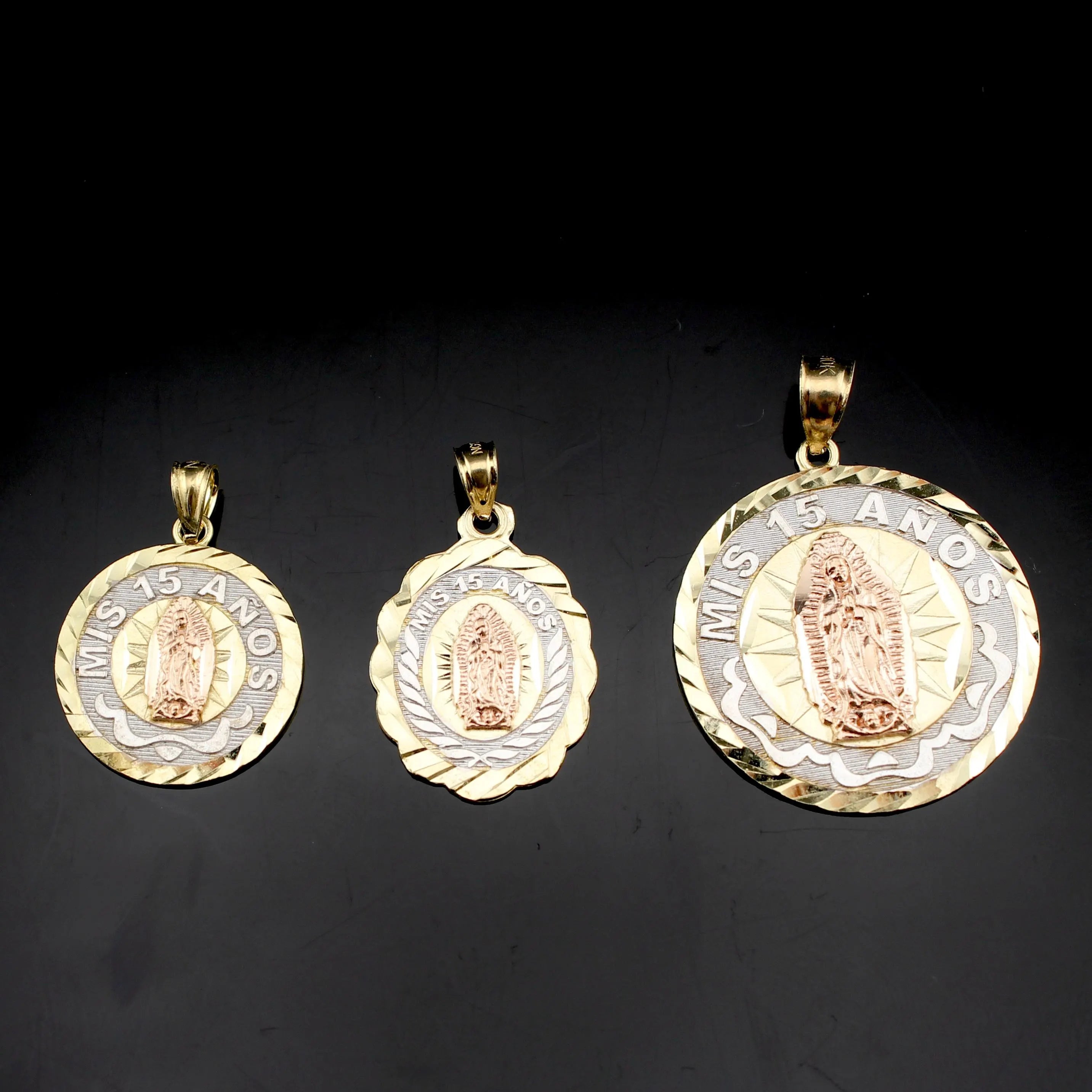 10K Real Gold Quinceañera Pendants