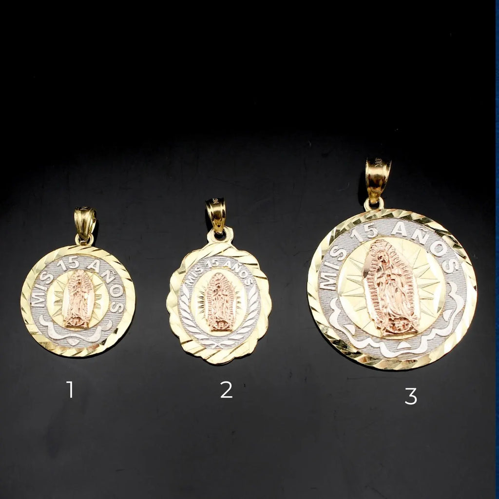 10K Real Gold Quinceañera Pendants